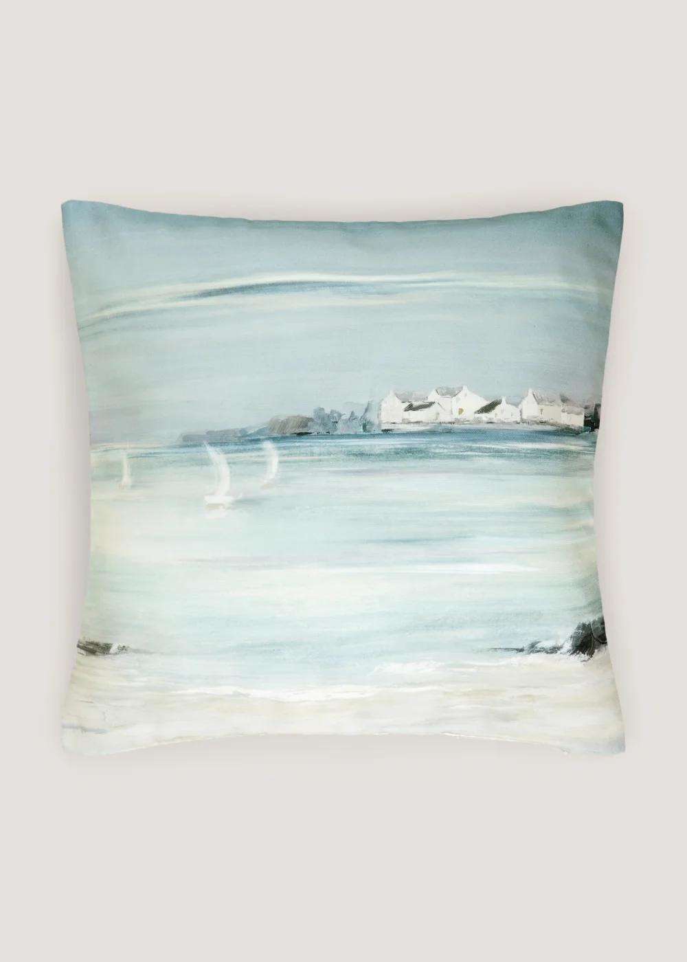 Blue Harbour Scene Cushion (43cm x 43cm) Image 1