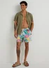 Blue Tropical Floral Swim Shorts - Small Image 3