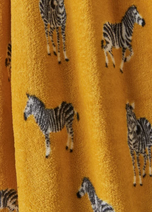 Yellow Zebra Print Throw (130cm x 150cm) Image 2