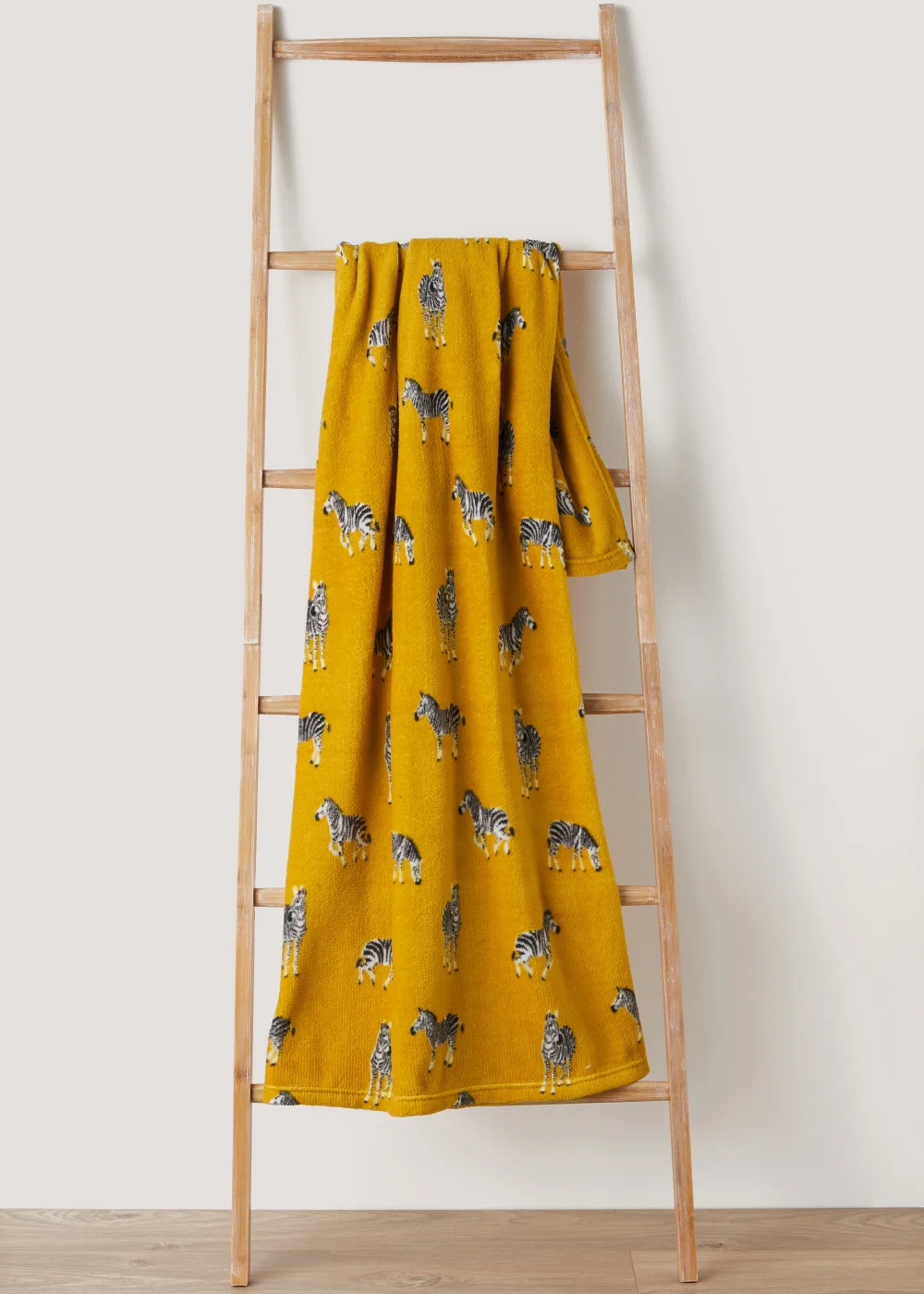 Yellow Zebra Print Throw (130cm x 150cm) Image 1