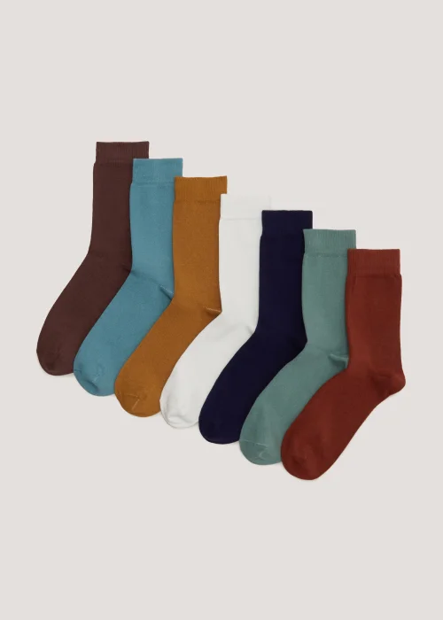 7 Pack Multicoloured Spring Socks - 6-8.5 Image 1