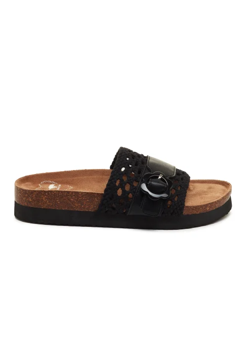 Rocket Dog Alma Black Cord Sliders - Size 4 Image 1