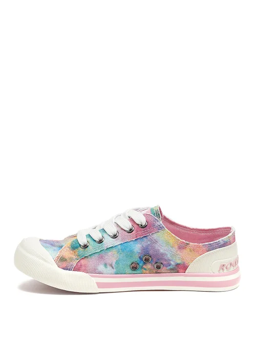 Rocket Dog Jazzin Candy Pink Tie Dye Canvas Trainers - 3 Image 4