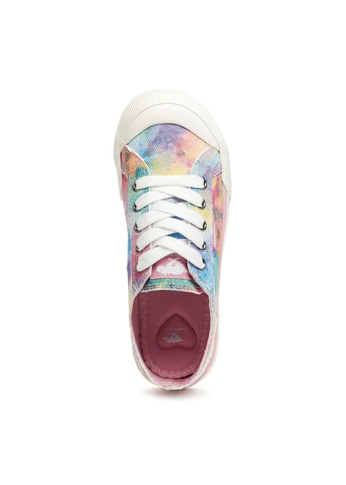 Rocket Dog Jazzin Candy Pink Tie Dye Canvas Trainers - 3 Image 6