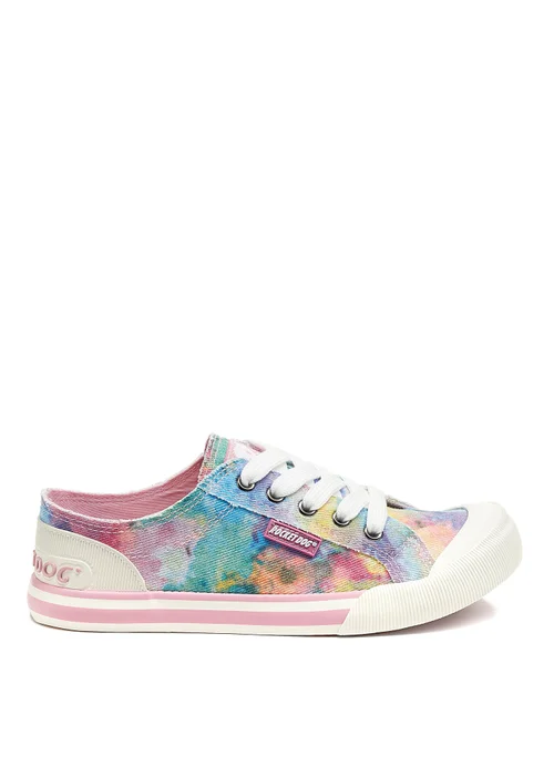 Rocket Dog Jazzin Candy Pink Tie Dye Canvas Trainers - 3 Image 2
