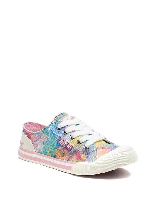 Rocket Dog Jazzin Candy Pink Tie Dye Canvas Trainers - 3 Image 1