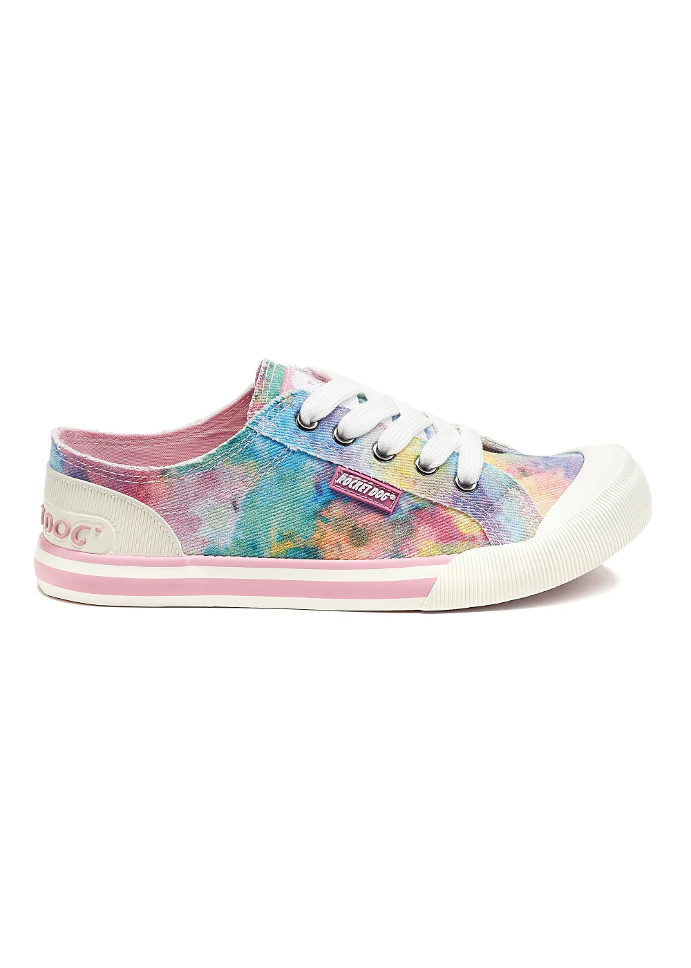 Rocket Dog Jazzin Candy Pink Tie Dye Canvas Trainers - 3 Image 8
