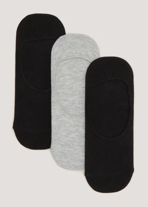 3 Pack Black & Grey Footsies - 3-5.5 Image 1