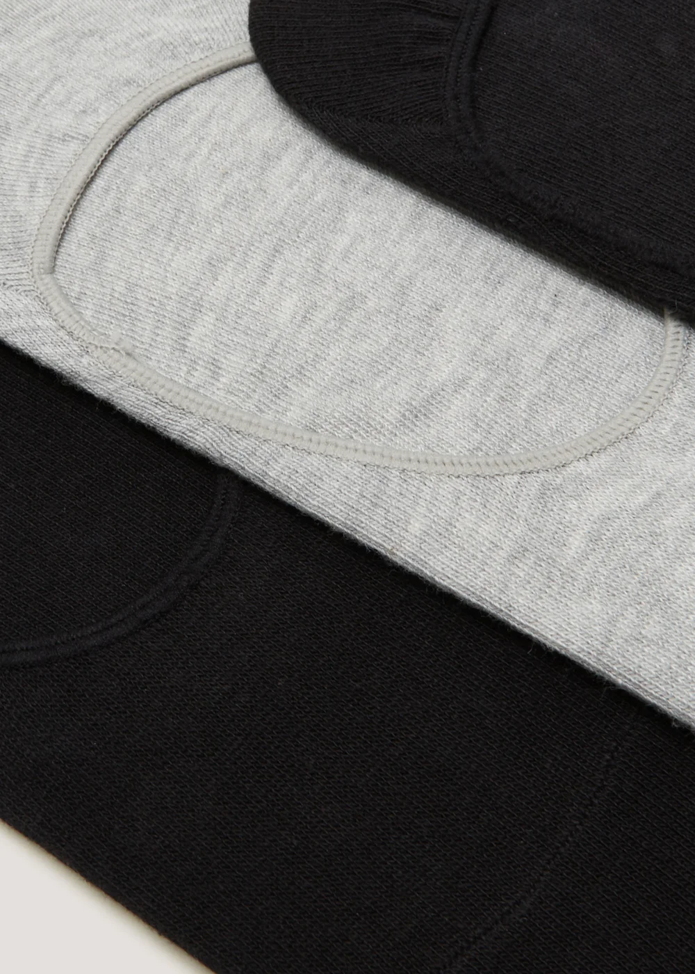 3 Pack Black & Grey Footsies - 3-5.5 Image 2