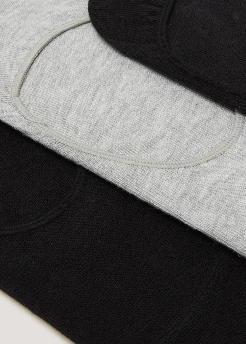 3 Pack Black & Grey Footsies - 3-5.5 Image 2