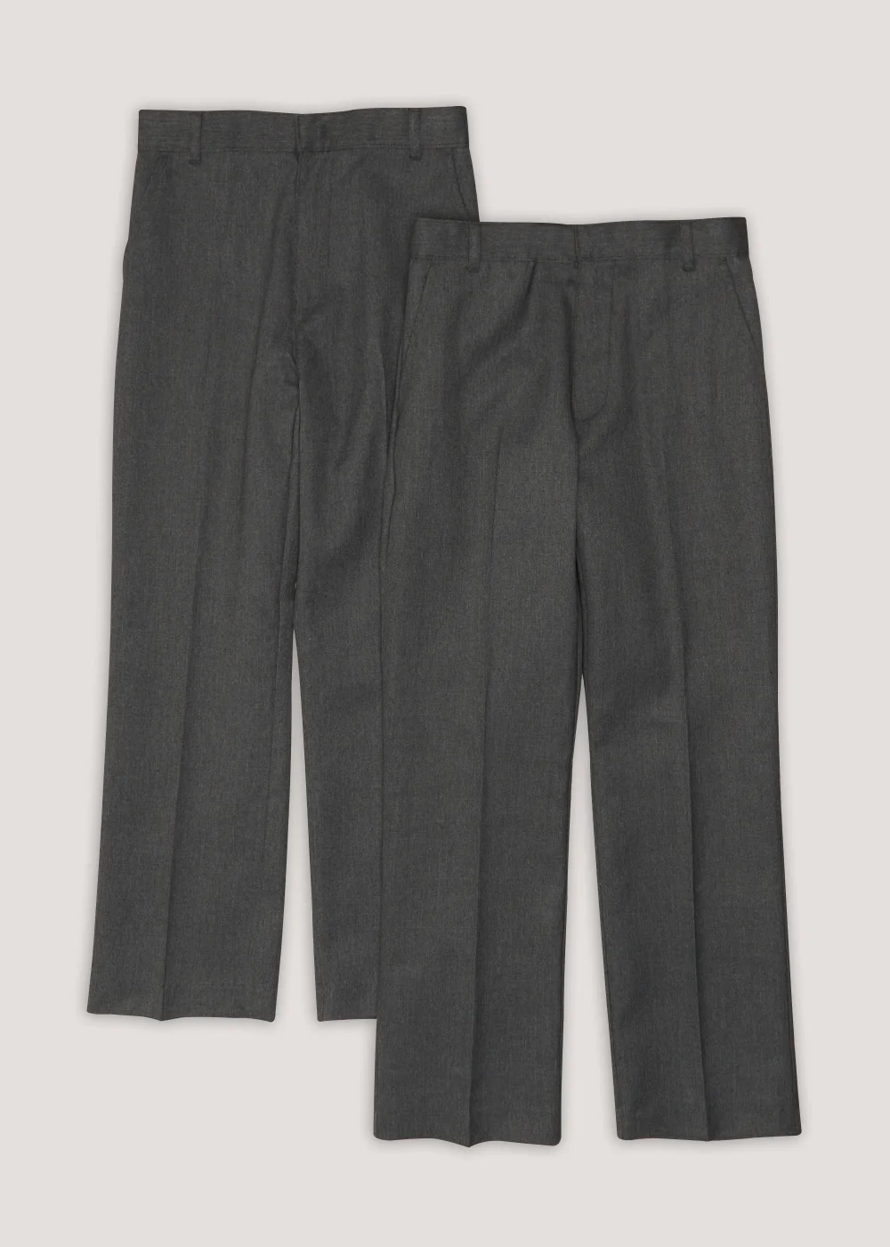 Boys 2 Pack Grey Regular Fit Longer Length School Trousers (3-13yrs) - 3 Yrs Image 1