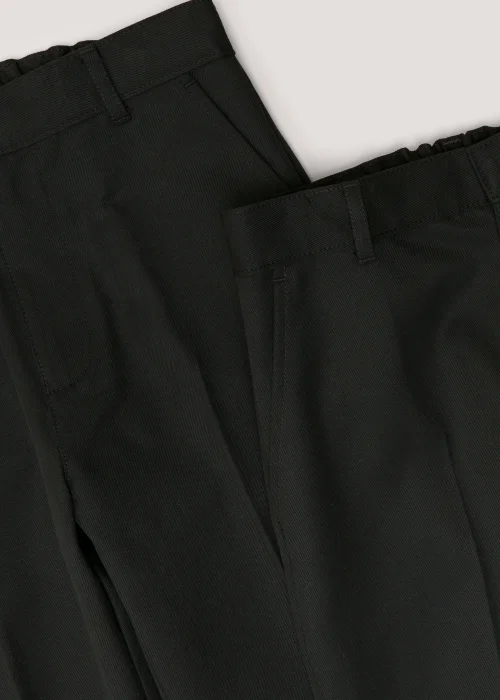 Boys 2 Pack Black Regular Fit Long Length School Trousers (3-16yrs) - 3 Yrs Image 2