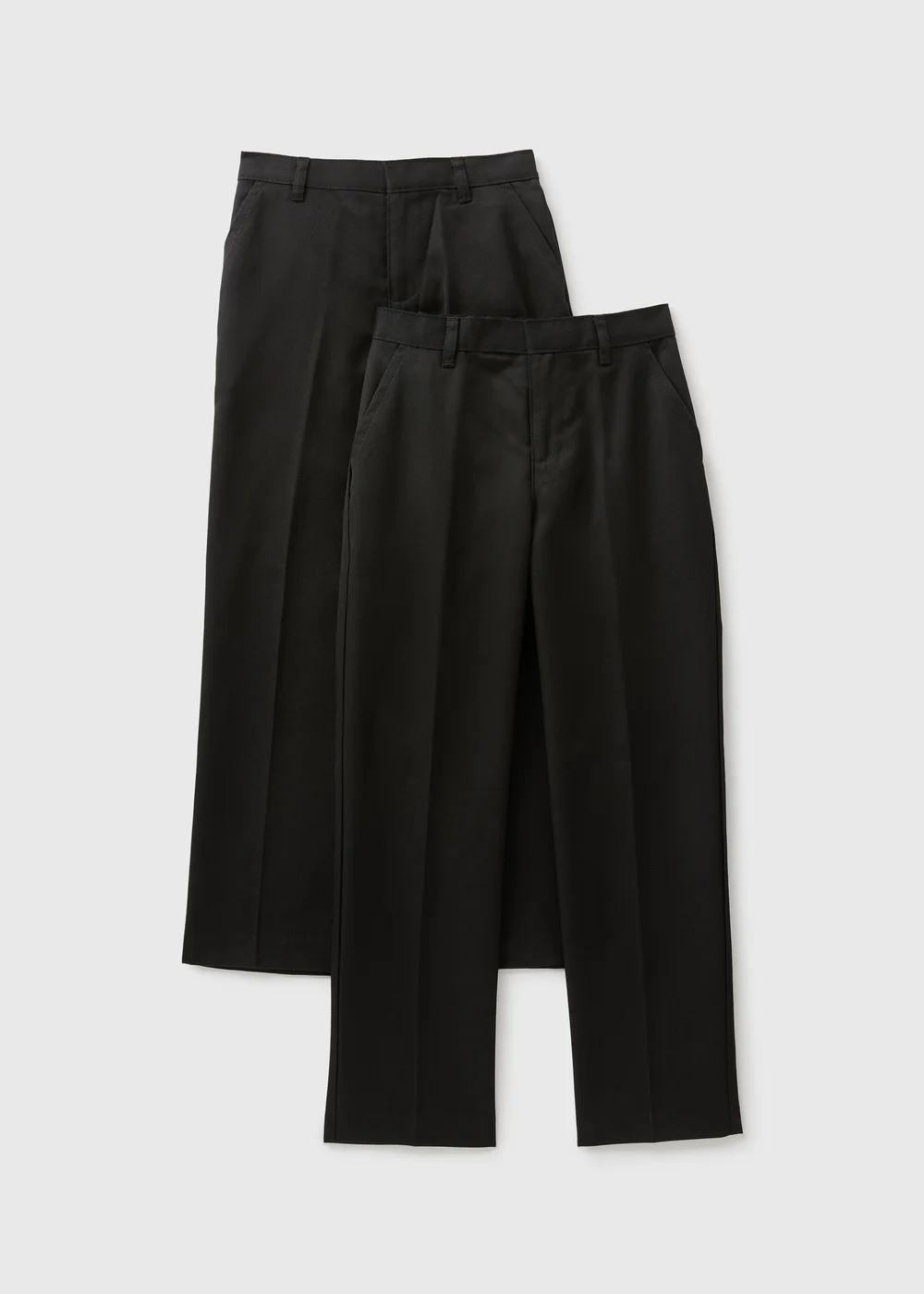Boys 2 Pack Black Regular Fit Long Length School Trousers (3-16yrs) - 3 Yrs Image 1