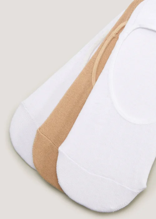 3 Pack White & Nude Footsies - 3-5.5 Image 2