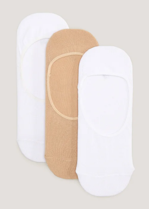3 Pack White & Nude Footsies - 3-5.5 Image 1