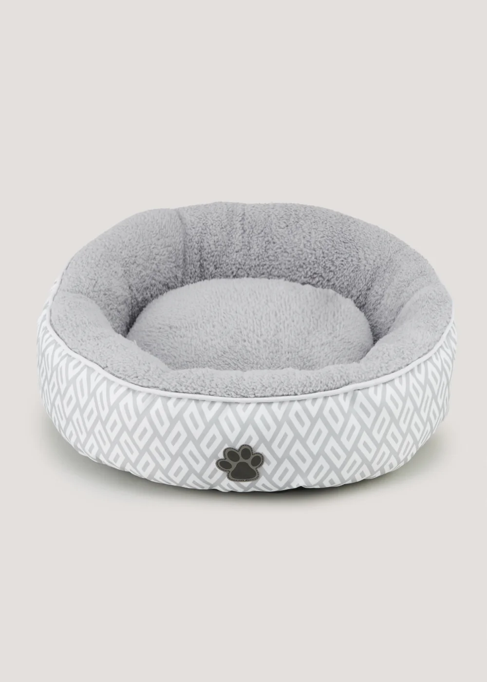 Grey Geo Round Pet Bed (50cm x 15cm) Image 1