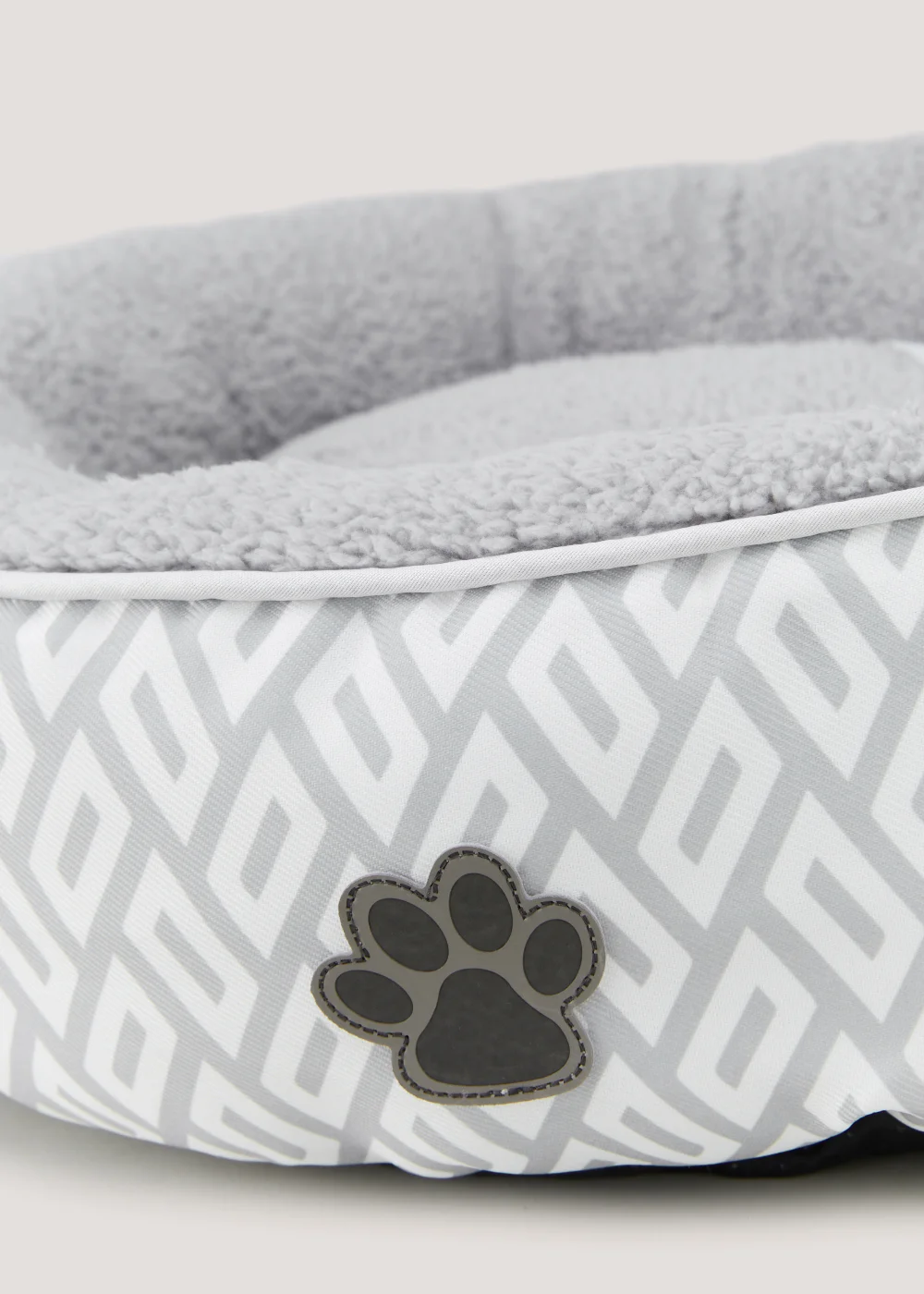 Grey Geo Round Pet Bed (50cm x 15cm) Image 2