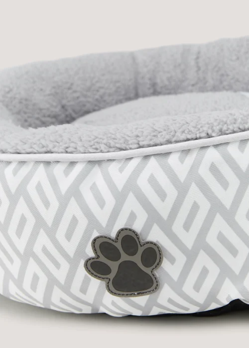 Grey Geo Round Pet Bed (50cm x 15cm) Image 2