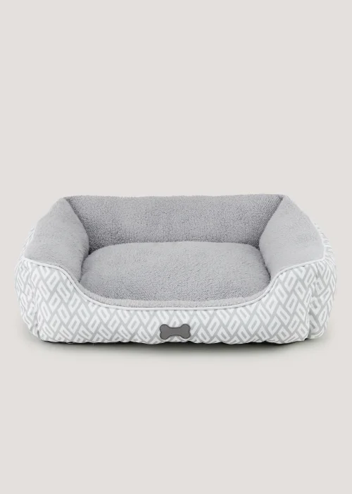 Grey Geo Pet Bed (Small-Medium) Image 1