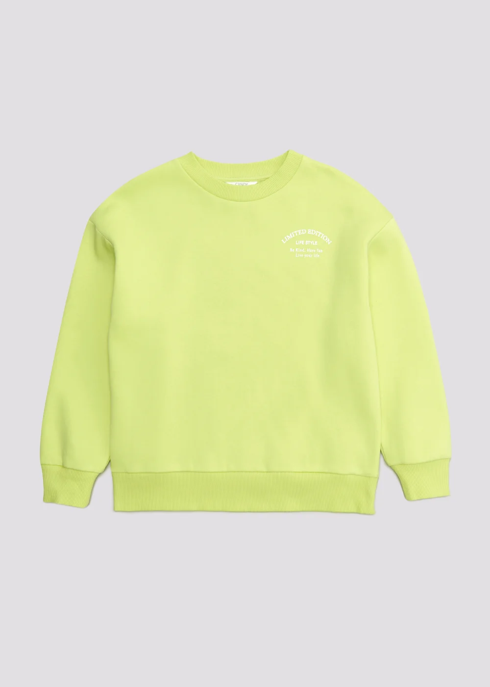 Girls Candy Couture Lime Slogan Sweatshirt (9-16yrs) - 9 Yrs Image 1