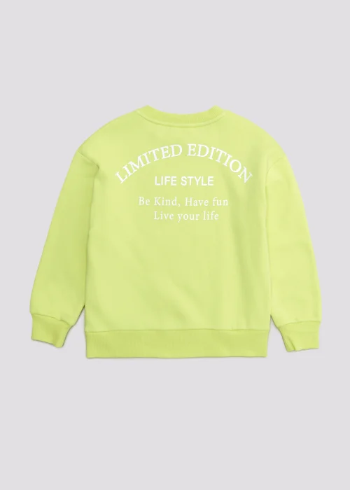 Girls Candy Couture Lime Slogan Sweatshirt (9-16yrs) - 9 Yrs Image 2