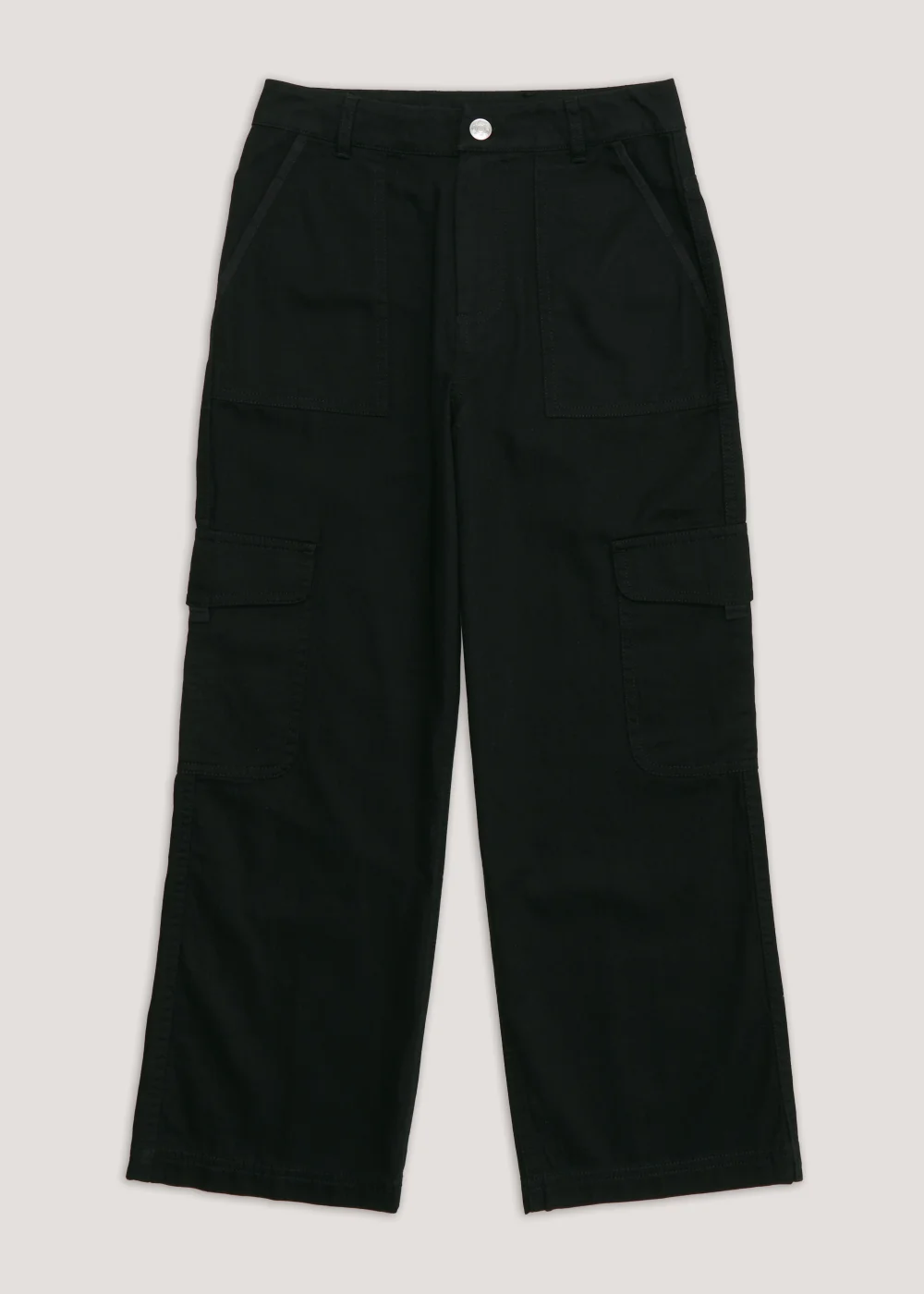 Girls Candy Couture Black Cargo Trousers (9-16yrs) - 9 Yrs Image 1