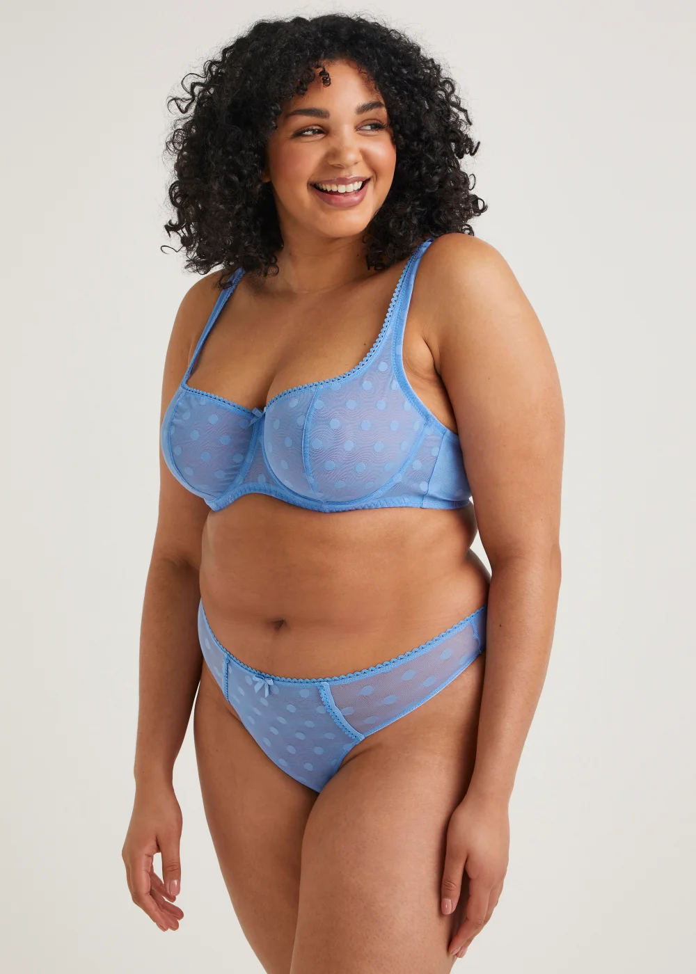 Ivory Rose Blue Dot Sweetheart Bra - 42F Image 3