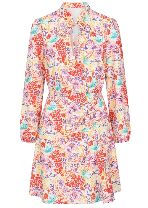 Little Mistress Floral Tie Neck Mini Dress - 12 Image 5