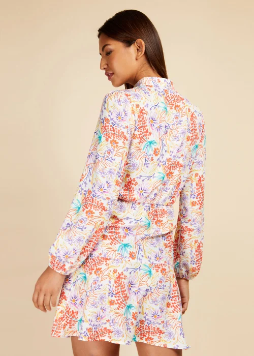 Little Mistress Floral Tie Neck Mini Dress - 12 Image 2