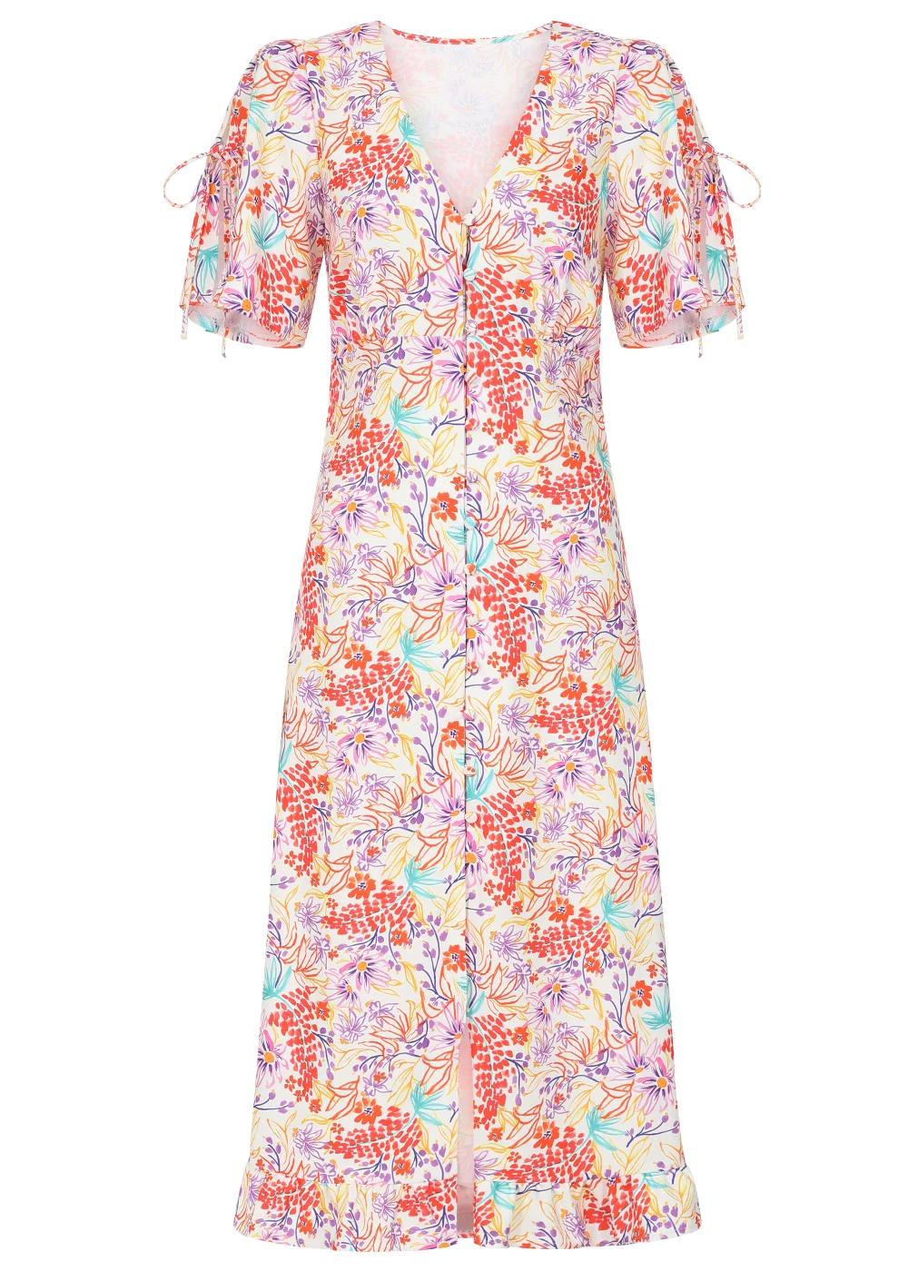 Little Mistress Floral Button Detail Midaxi Dress - Size 8 Image 5