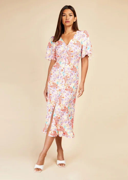 Little Mistress Floral Button Detail Midaxi Dress - Size 8 Image 1