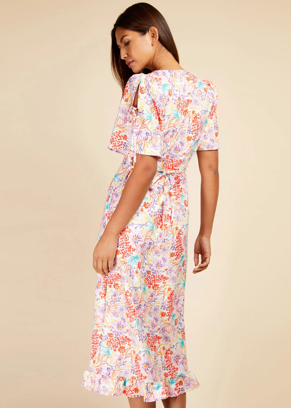 Little Mistress Floral Button Detail Midaxi Dress - Size 8 Image 2