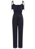 Little Mistress Navy Plisse Cold Shoulder Jumpsuit - 8 Image 5
