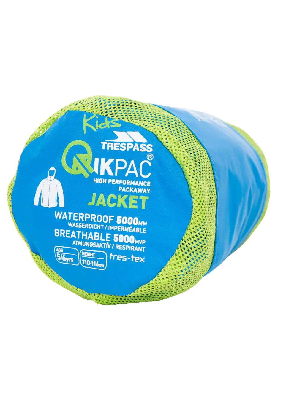 Kids Trespass Qikpac Blue Jacket (2-12yrs) - 3-4 Yrs Image 3