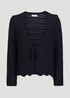 Navy Tie Front Cardigan - S Image 5