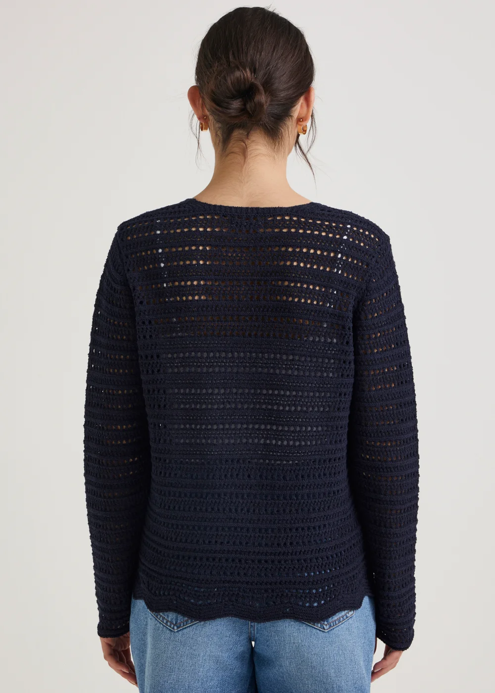 Navy Tie Front Cardigan - S Image 2