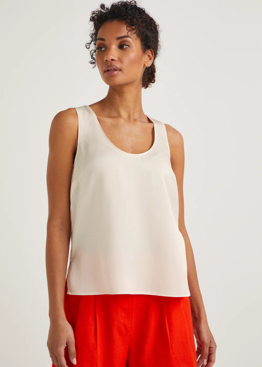 Et Vous Ivory Jersey Vest Top - Size 8 Image 1