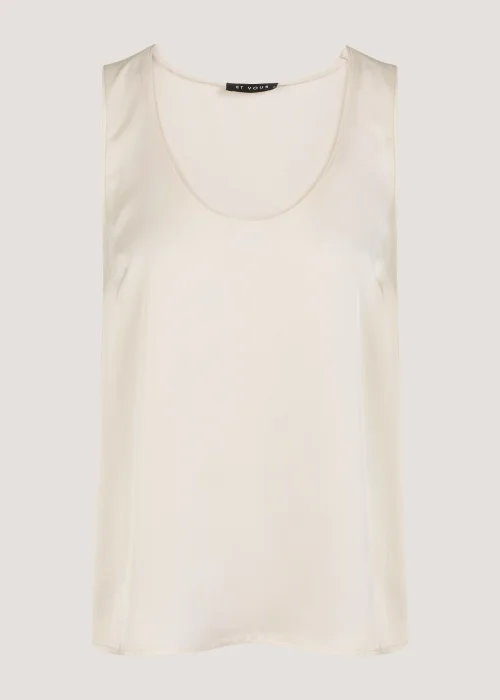 Et Vous Ivory Jersey Vest Top - Size 8 Image 5