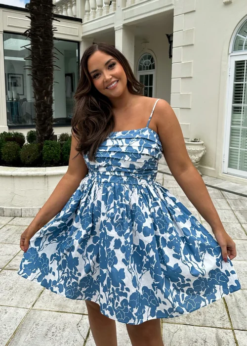 In the Style Jac Jossa Blue Floral Mini Dress - 8 Image 1