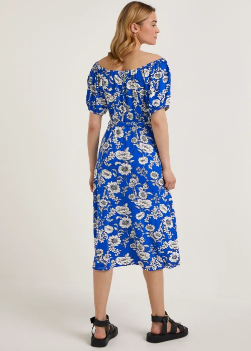 Blue Bardot Floral Midi Dress - 8 Image 2