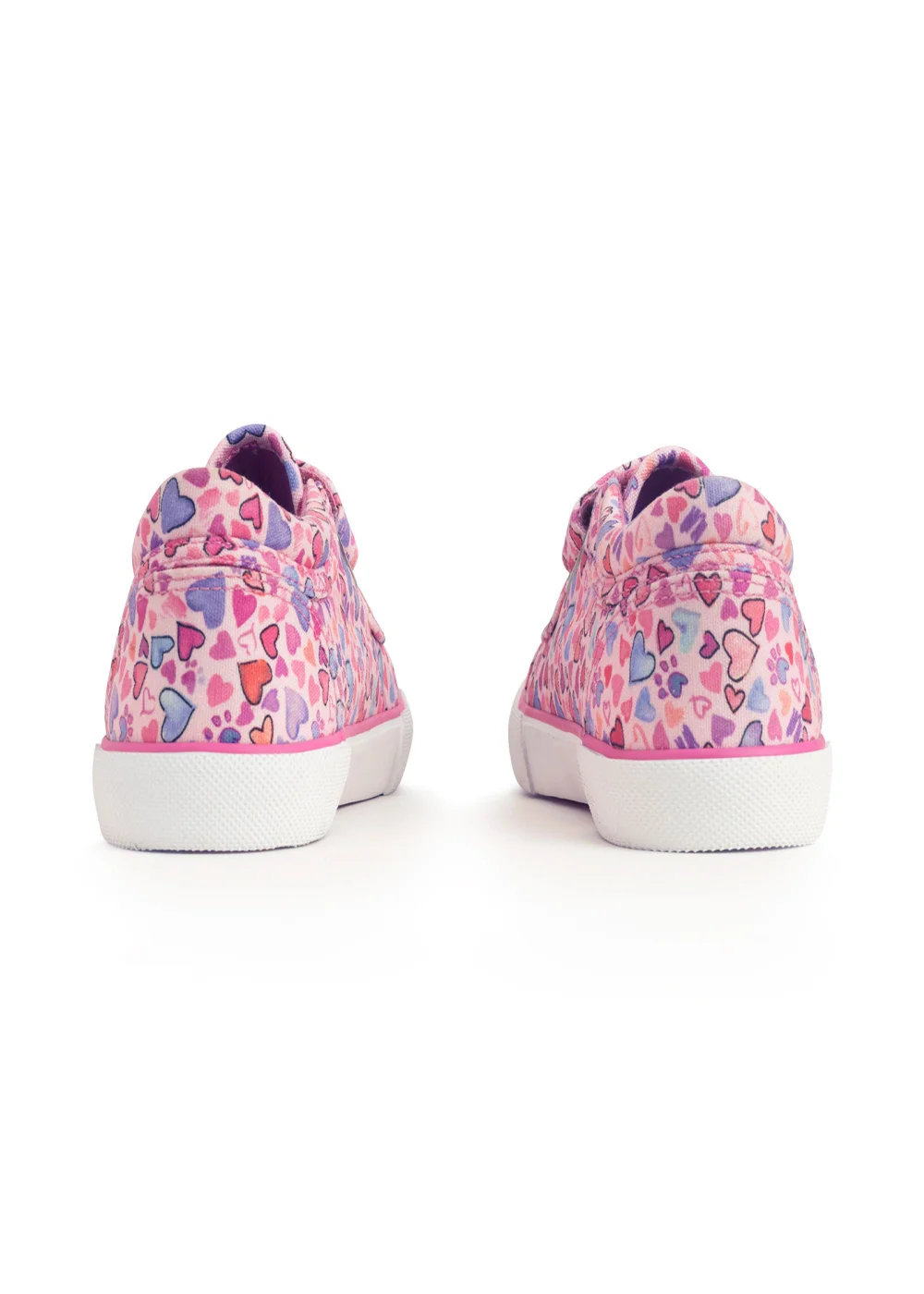 Start-Rite Loveheart Pink Print Riptape Canvas Shoes - 8.5 F Image 4
