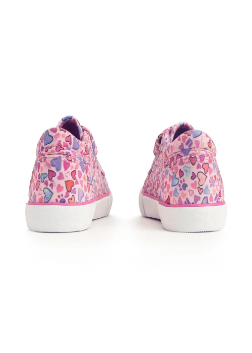 Start-Rite Loveheart Pink Print Riptape Canvas Shoes - 8.5 F Image 4