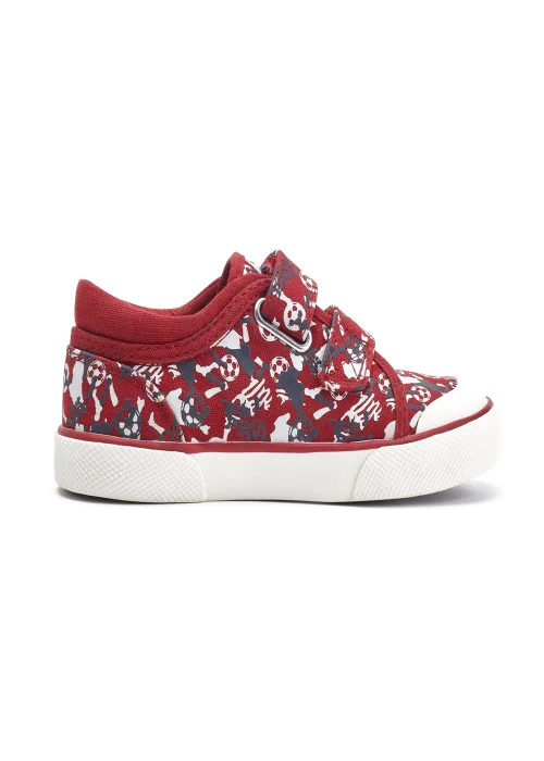 Start-Rite Red Kickabout Football Riptape Canvas Shoes - 7 F Image 3