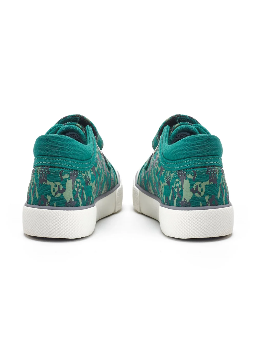 Start-Rite Green Kickabout Football Print Riptape Canvas Shoes - 1.5 F Image 4