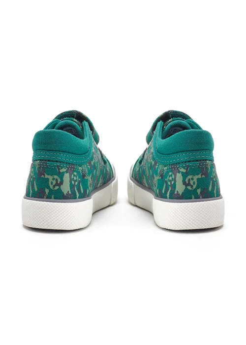 Start-Rite Green Kickabout Football Print Riptape Canvas Shoes - 1.5 F Image 4