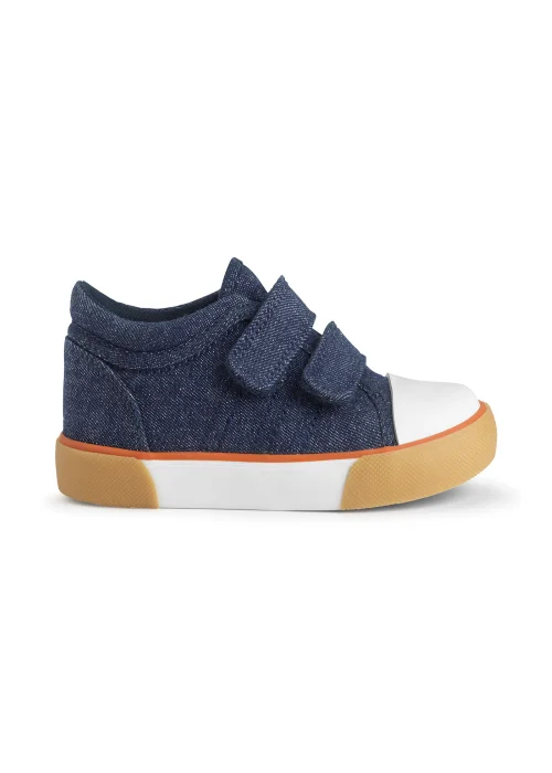 Start-Rite Blue Sandcastle Riptape Canvas Shoes - 7 F Image 1