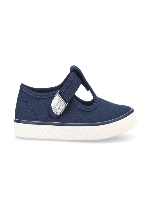 Start-Rite Navy Treasure T-Bar Canvas Shoes - 4.5 F Image 1