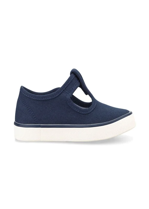 Start-Rite Navy Treasure T-Bar Canvas Shoes - 4.5 F Image 3