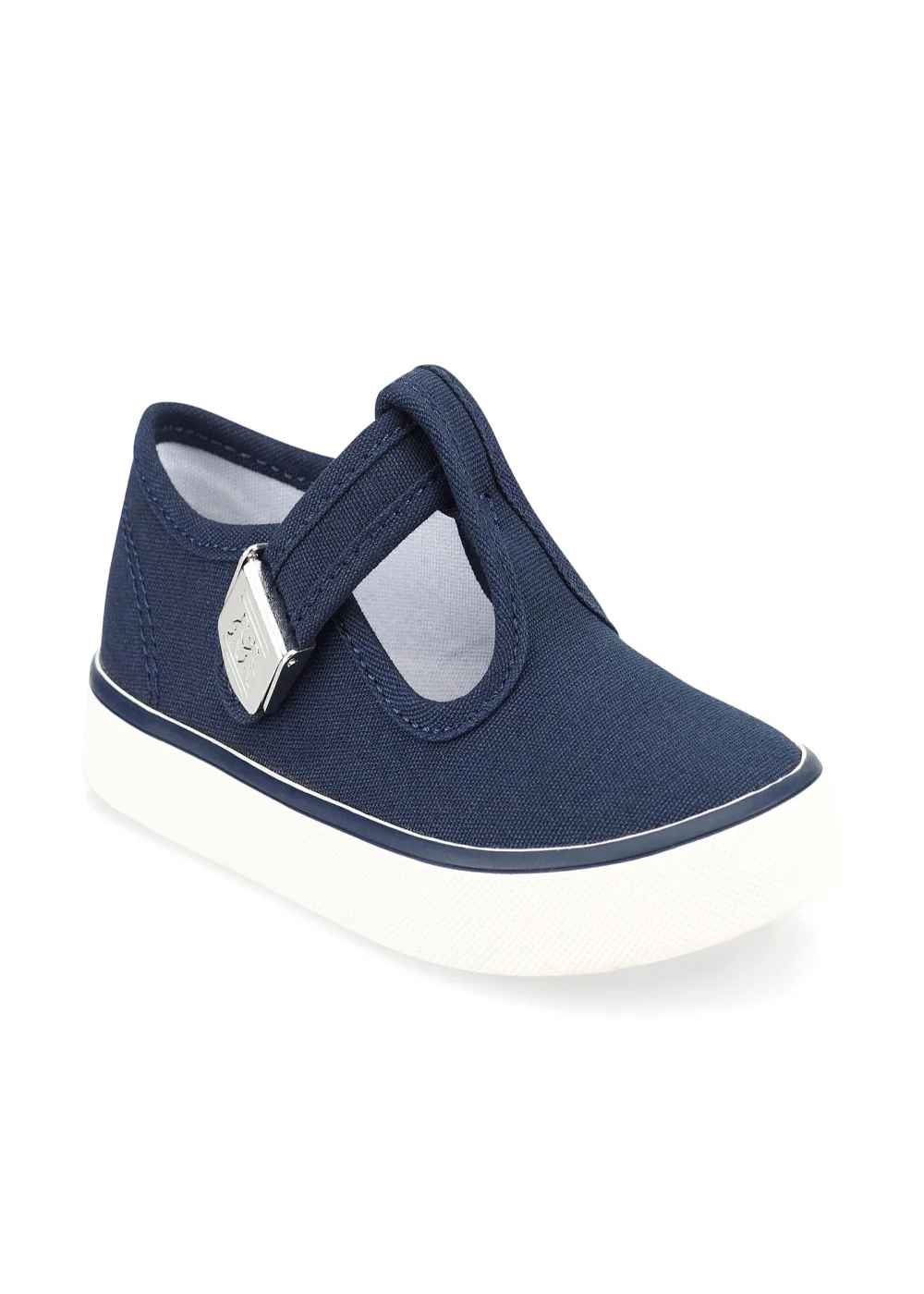 Start-Rite Navy Treasure T-Bar Canvas Shoes - 4.5 F Image 2