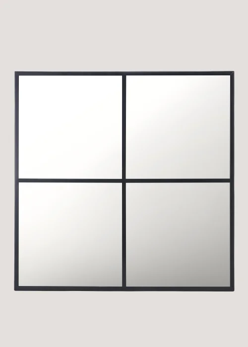 Black Square Metal Outdoor Mirror (60cm x 60cm x 1.5cm) Image 1